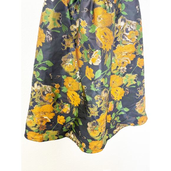 DB Studio Brocade Off-the-Shoulder Puff Sleeve A-Line Midi Dress Sz 12 Cocktail - Picture 11 of 14